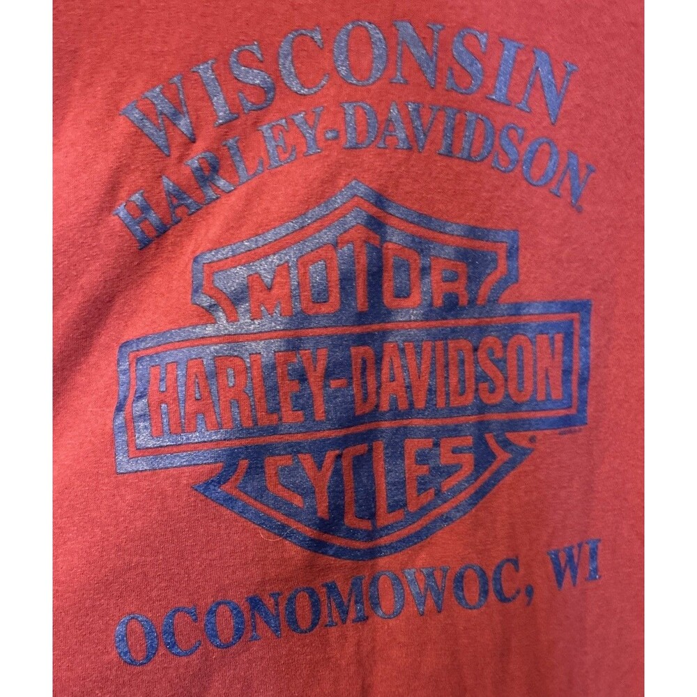 Harley Davidson Red Pocket T-Shirt Men’s 4XL Oconomowoc, Wisconsin HD - Picture 10 of 16